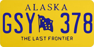AK license plate GSY378