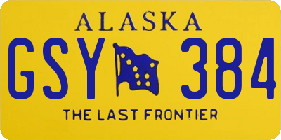 AK license plate GSY384