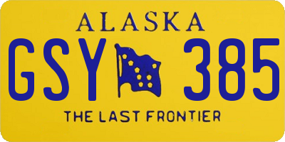 AK license plate GSY385