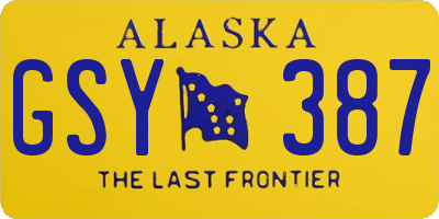 AK license plate GSY387
