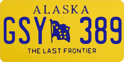 AK license plate GSY389