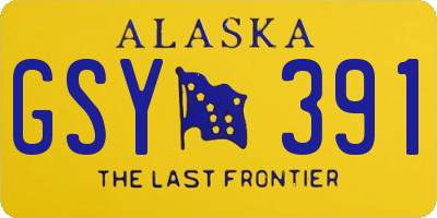 AK license plate GSY391