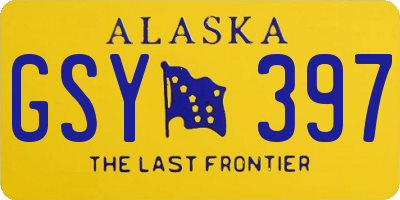 AK license plate GSY397