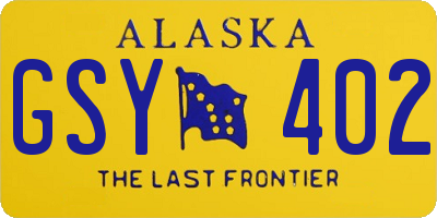 AK license plate GSY402