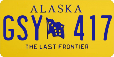 AK license plate GSY417