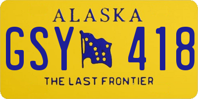AK license plate GSY418
