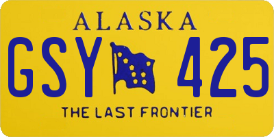 AK license plate GSY425