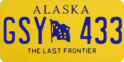 AK license plate GSY433