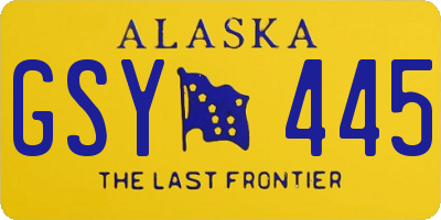 AK license plate GSY445