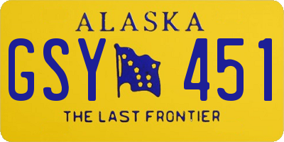 AK license plate GSY451