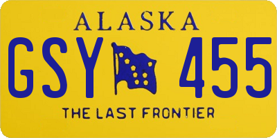 AK license plate GSY455