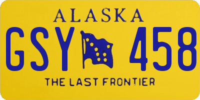 AK license plate GSY458
