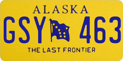 AK license plate GSY463