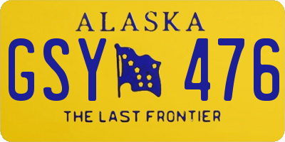 AK license plate GSY476
