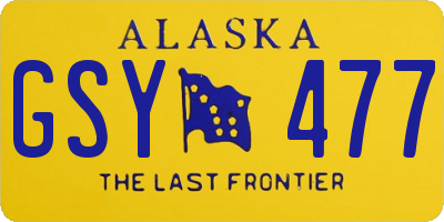 AK license plate GSY477
