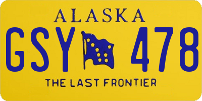AK license plate GSY478