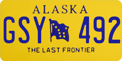 AK license plate GSY492