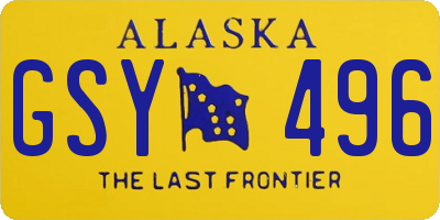 AK license plate GSY496