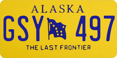AK license plate GSY497