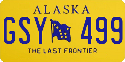 AK license plate GSY499