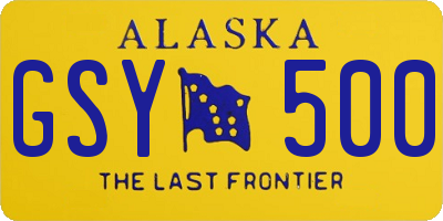 AK license plate GSY500