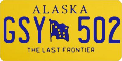 AK license plate GSY502