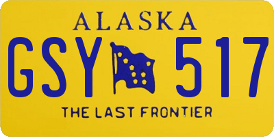 AK license plate GSY517