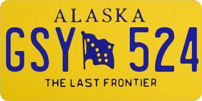 AK license plate GSY524