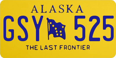 AK license plate GSY525