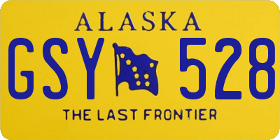 AK license plate GSY528