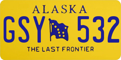 AK license plate GSY532
