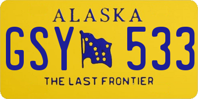 AK license plate GSY533