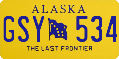 AK license plate GSY534