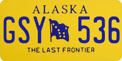 AK license plate GSY536