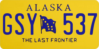 AK license plate GSY537