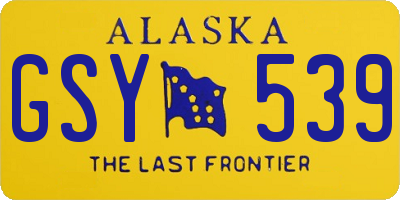 AK license plate GSY539