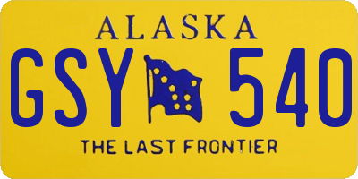 AK license plate GSY540