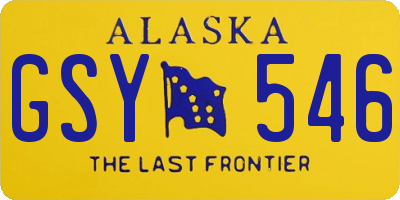 AK license plate GSY546