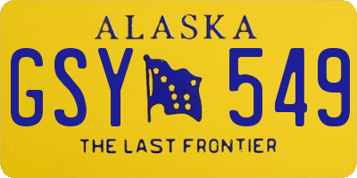 AK license plate GSY549