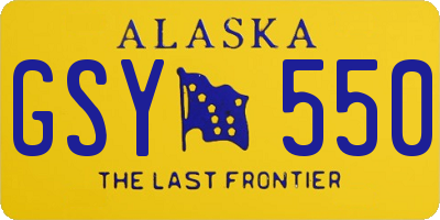 AK license plate GSY550