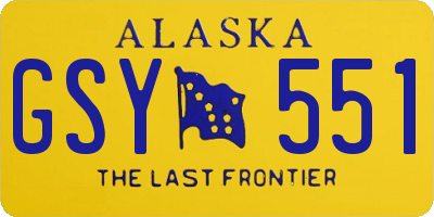 AK license plate GSY551