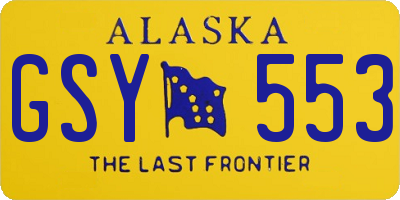 AK license plate GSY553