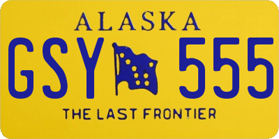 AK license plate GSY555