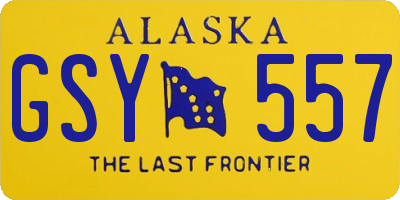 AK license plate GSY557