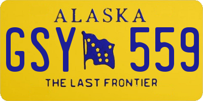 AK license plate GSY559