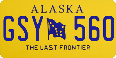 AK license plate GSY560