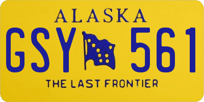 AK license plate GSY561