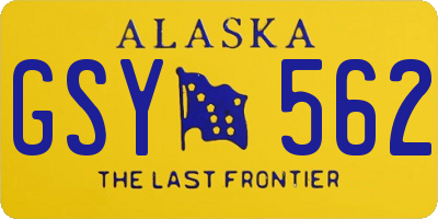 AK license plate GSY562