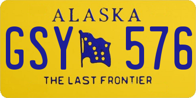 AK license plate GSY576