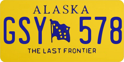 AK license plate GSY578